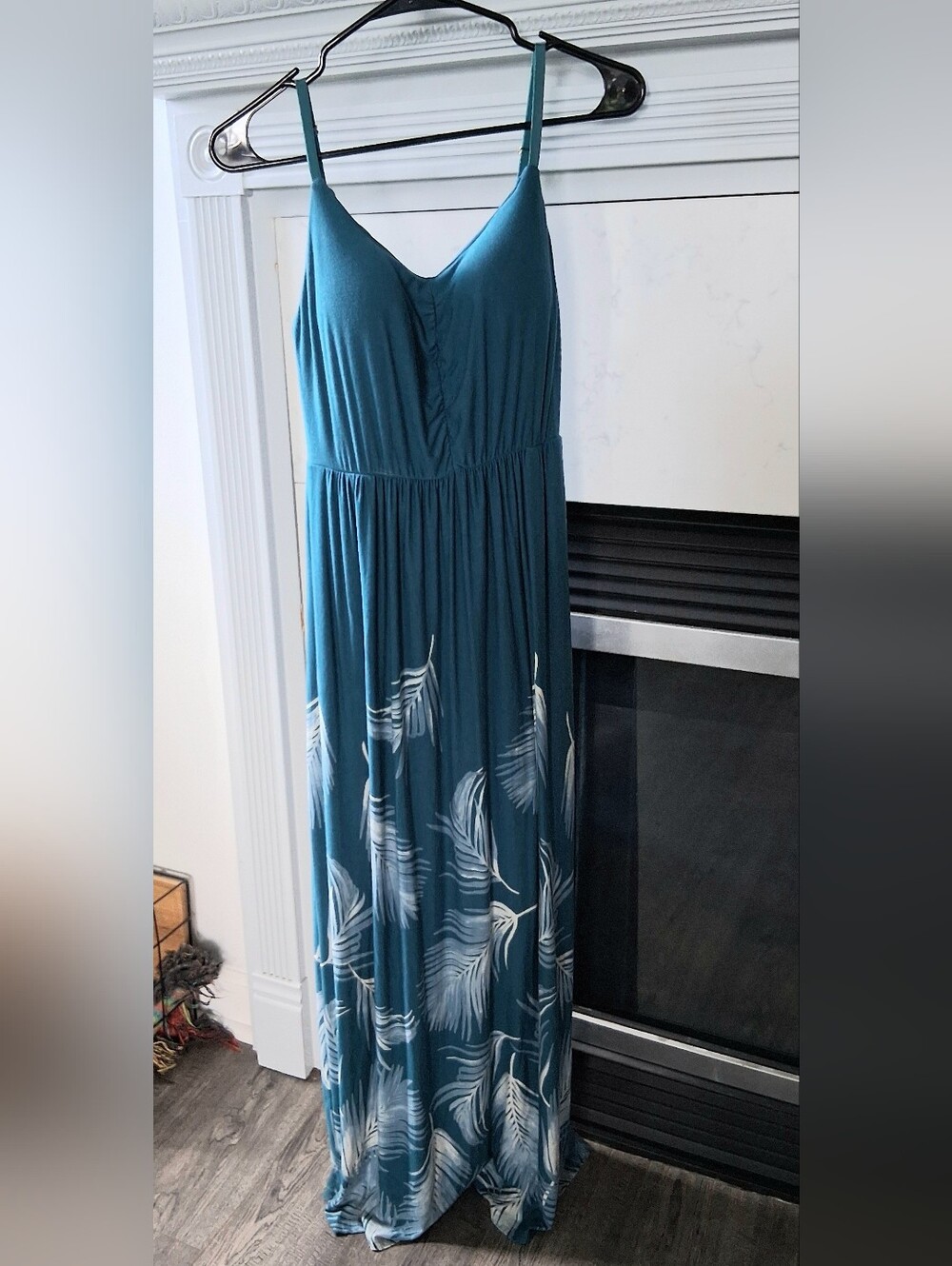 Soma Sundress Maxi Turquoise Medium with Built In Bra Soft Feather